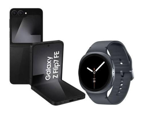 Celular Samsung Galaxy Z Flip7 FE 128GB Preto - 5G + Smartwatch Galaxy Watch8